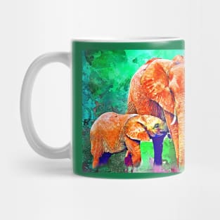 Cartoon Elephant Family Mug